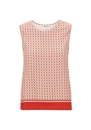 Kangra micro-print sleeveless top - Red