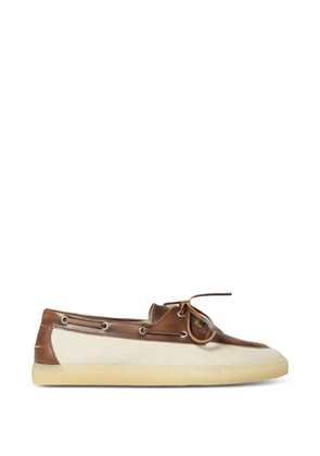 Copenhagen leather-trim boat shoes - Neutrals