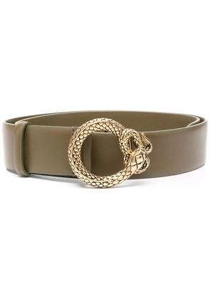 Alberta Ferretti snake-buckle leather belt - Green