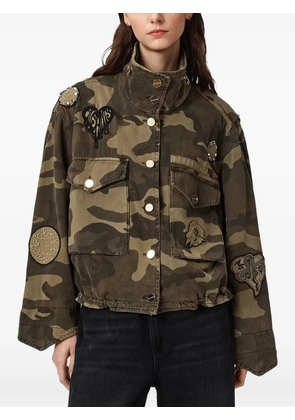 AllSaints Clay camouflage-print patch-embellished jacket - Green