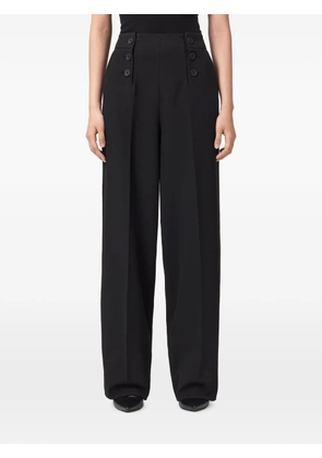 AllSaints Raina button-detail wide-leg trousers - Black