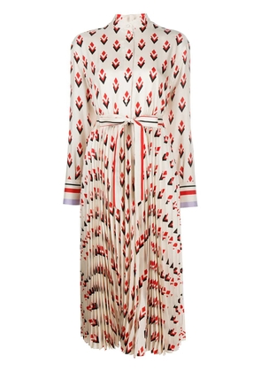 Valentino Garavani geometric-print long-sleeve shirtdress - Neutrals