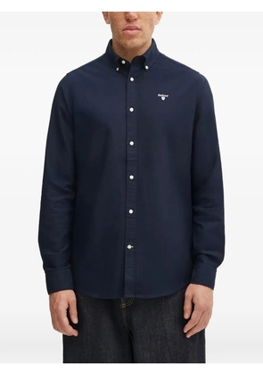 Barbour Oxford logo-embroidered long-sleeve shirt - Blue