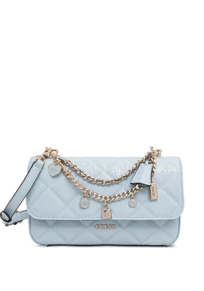 GUESS USA Libby quilted charm-detail shoulder bag - Blue