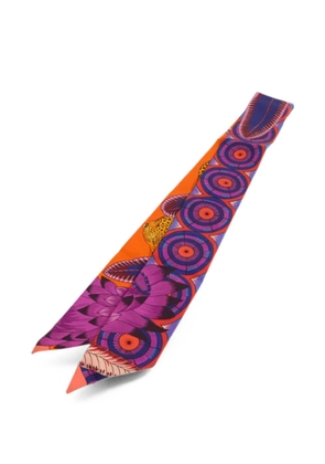 Hermès Pre-Owned Twilly animal-print scarf - Orange