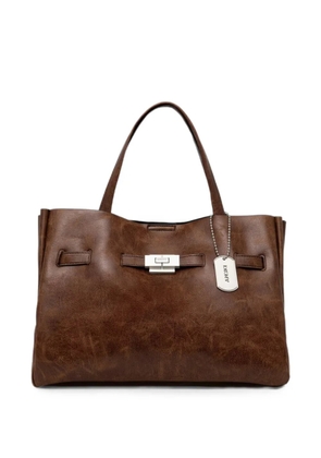 DKNY Bryar twist-lock logo-tag tote bag - Brown