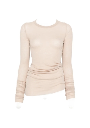 Rick Owens ribbed-knit long-sleeve T-shirt - Neutrals