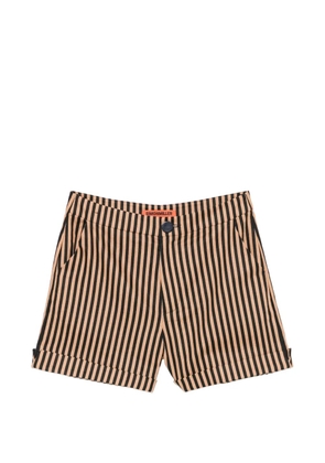 Simon Miller Como striped-pattern shorts - Black