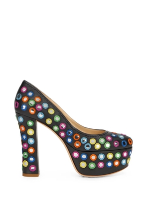 Moschino mirror-embellished platform pumps - Black
