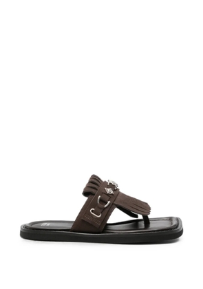 Toga Virilis fringed-detail square-toe sandals - Brown