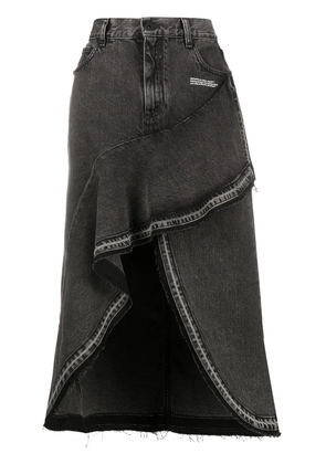 Off-White asymmetrical denim skirt - Grey