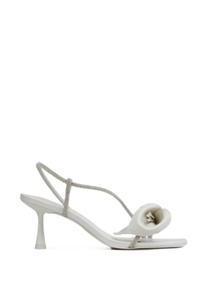 Cult Gaia Rayna floral-appliqué crystal-embellished sandals - White