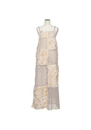 Muller Of Yoshiokubo patchwork mesh-knit midi dress - Neutrals
