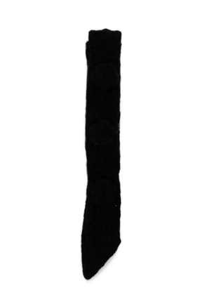 ROCKFISH crochet floral-appliqué scarf - Black