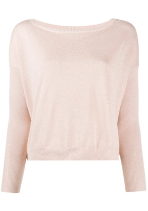 LIU JO glittery wide-neck jumper - Pink