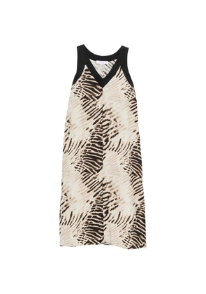 DKNY animal-print V-neck midi dress - Neutrals