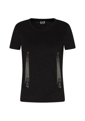 Ea7 Emporio Armani rhinestone-embellished short-sleeve T-shirt - Black