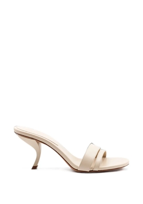 GIABORGHINI stiletto double-strap leather sandals - Neutrals