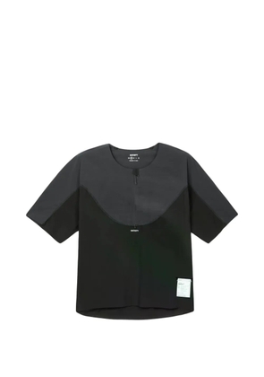 Satisfy panelled zip-neck T-shirt - Black