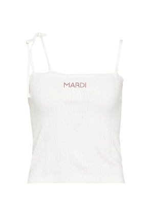 Mardi Mercredi eyelet-detail ribbon sleeveless top - White