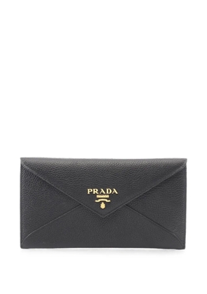 Prada Pre-Owned 2010s logo-detail envelope wallet - Black
