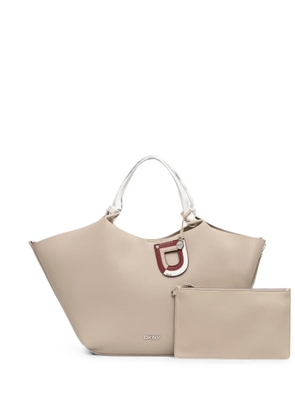 DKNY Paula logo-plaque tote bag - Neutrals