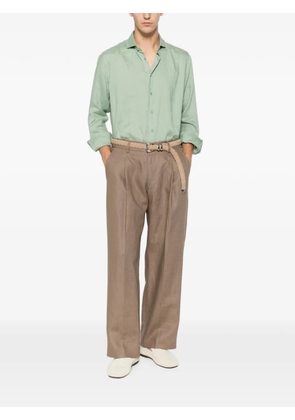 Impure spread-collar long-sleeve shirt - Green