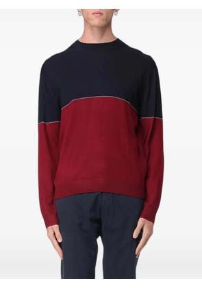 Emporio Armani colour-block crew-neck sweater - Red