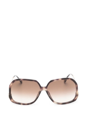 Chloé Eyewear tortoiseshell-effect geometric-frame sunglasses - Brown