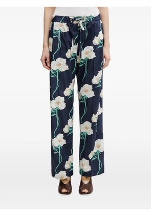 Kenzo floral-print drawstring trousers - Blue