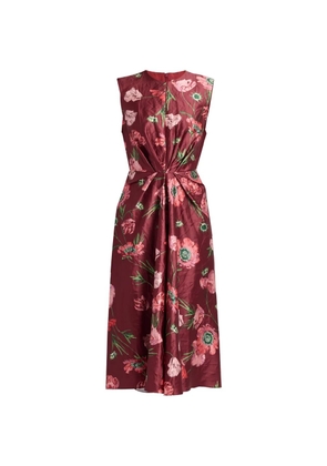 ERDEM floral-print textured-satin midi dress