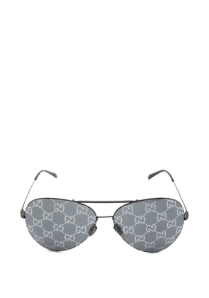 Gucci Eyewear monogram-print pilot-frame sunglasses - Black