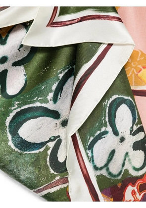 ALEMAIS Mlak printed silk scarf - White