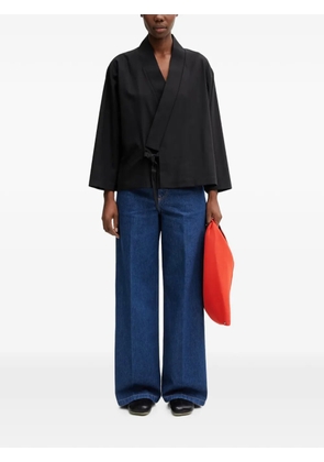 Kenzo wrap-style long-sleeve top - Black
