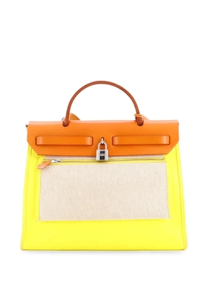 Hermès Pre-Owned Herbag Zip Berline Vache Canvas and Leather 31 shoulder bag - Brown