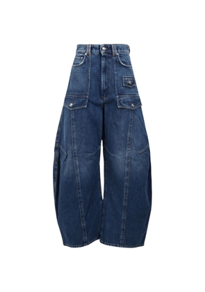 Sportmax multi-pocket barrel-leg jeans - Blue