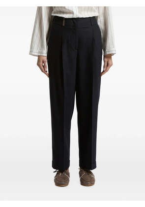 Peserico pleated-detail turn-up trousers - Blue