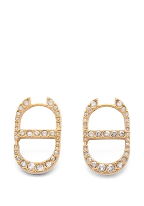 Christian Dior Pre-Owned 2010s CD logo rhinestone earrings - Gold
