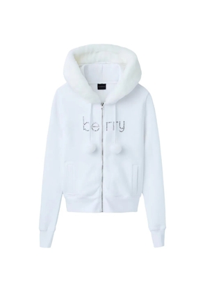 GV Gallery Raspberry Hills pom-pom zip-up hoodie - White