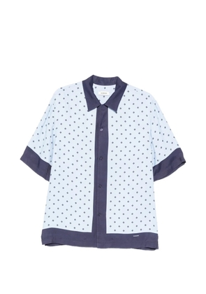 SANDRO monogram-pattern shirt - Blue