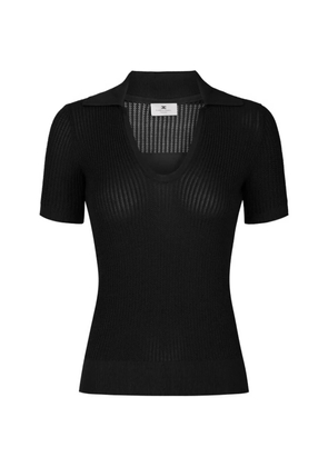 Elisabetta Franchi logo-print short-sleeve polo top - Black