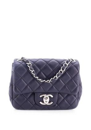 CHANEL Pre-Owned Square Classic Single Flap Bag Quilted Lambskin Mini crossbody bag - Blue