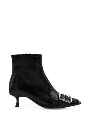 GANNI buckle-detail pointed-toe ankle boots - Black