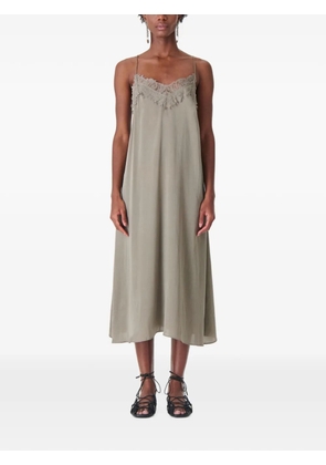 IRO Bailar lace-trim slip midi dress - Green