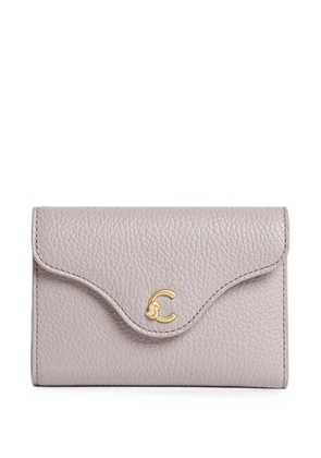 Coccinelle logo-plaque pebbled wallet - Grey