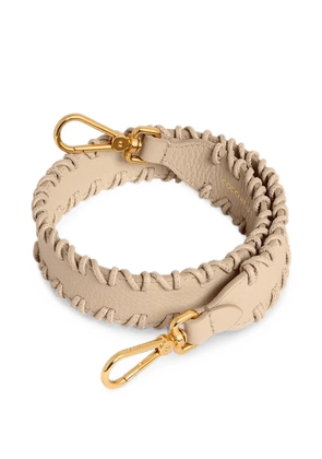 Coccinelle whipstitch-trim leather bag strap - Neutrals