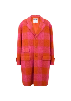 Moschino check-pattern long-sleeve coat - Pink