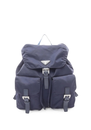 Prada Pre-Owned 2010s triangle-logo-plaque backpack - Blue