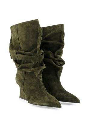 Balmain wedge ankle boots - Green