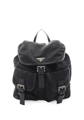 Prada Pre-Owned 2000s triangle-logo buckle backpack - Black